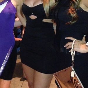 Sexy Diamond cut little black dress
